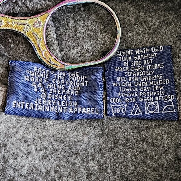 Disney Pooh Hoodie Womens XL Gray Fleece Kanga Pocket Vintage Y2K Preppy Boho - Picture 11 of 15